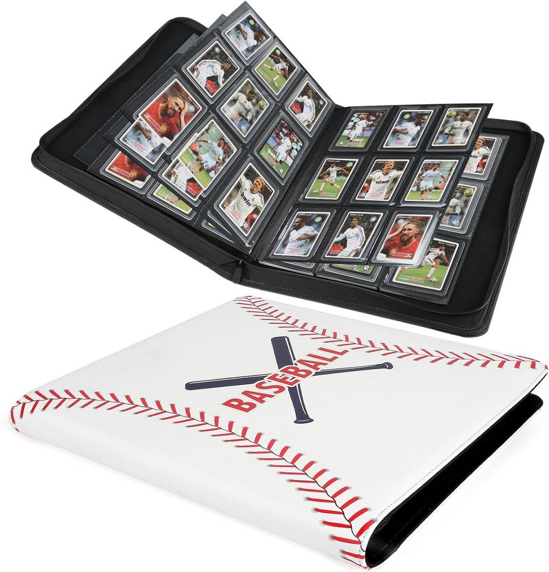 CARDBINDER Toploader Binder,Toploader Hard Cases, 9-Pocket Pages Sleeves Hold up 288 Cards.Toploader Card Binder with Sleeves for “3×4” rigid，Card Holder(white) - Image 1